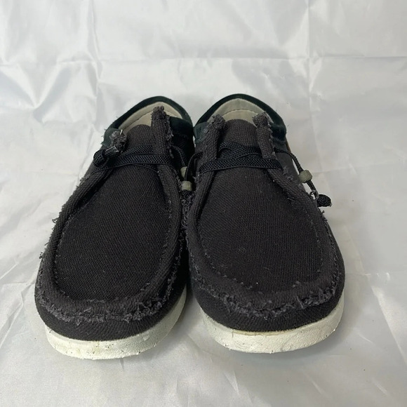 CLARKS Shacrelite Oxford Canvas Leather Black Coastal Lightweight Comfort 10.5 - Picture 3 of 10